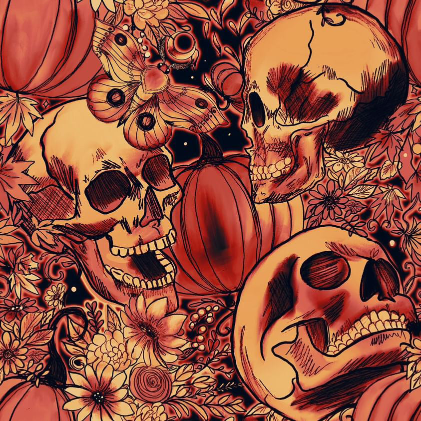 Fall skulls orange