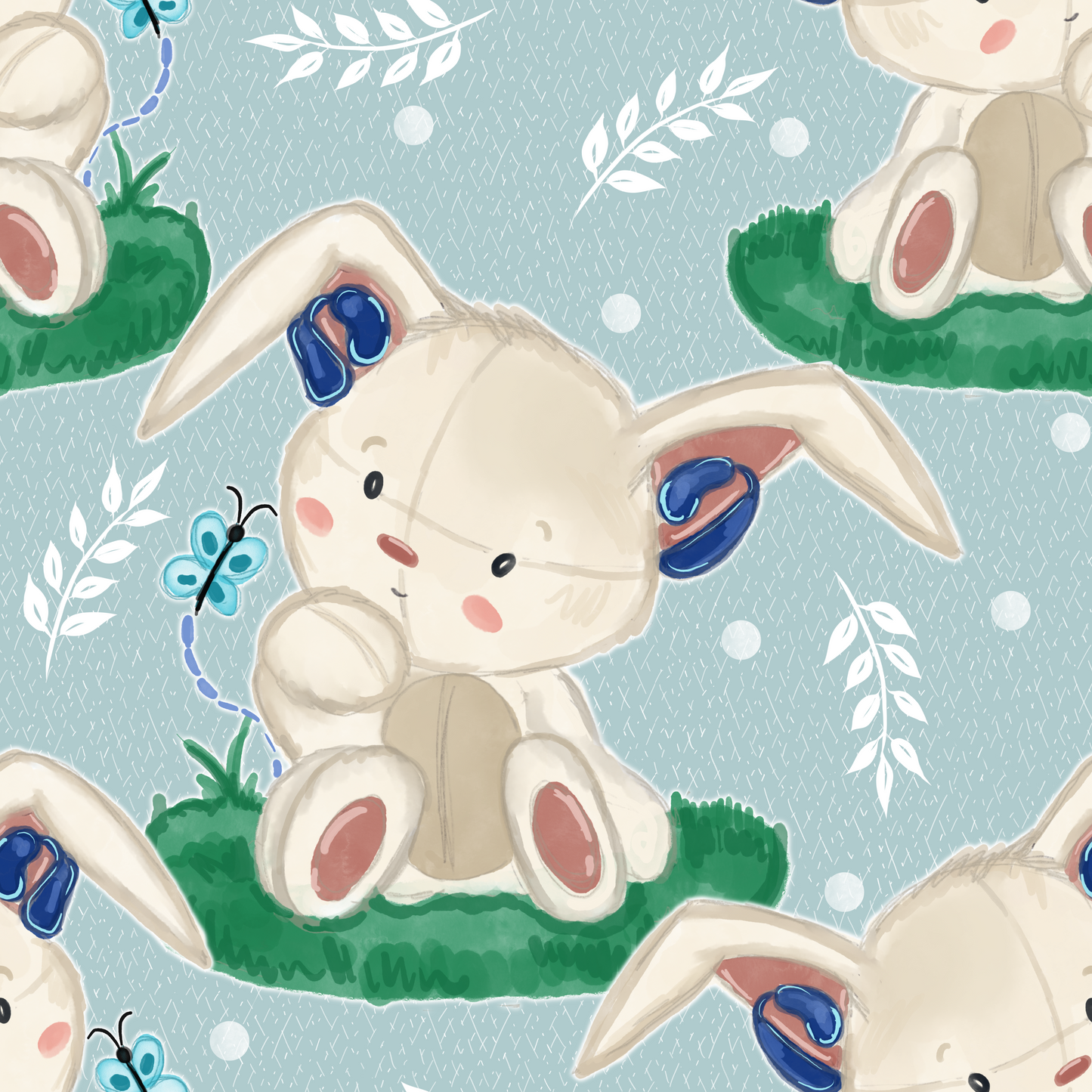 Hearing Aid Bunny - Dusty Blue