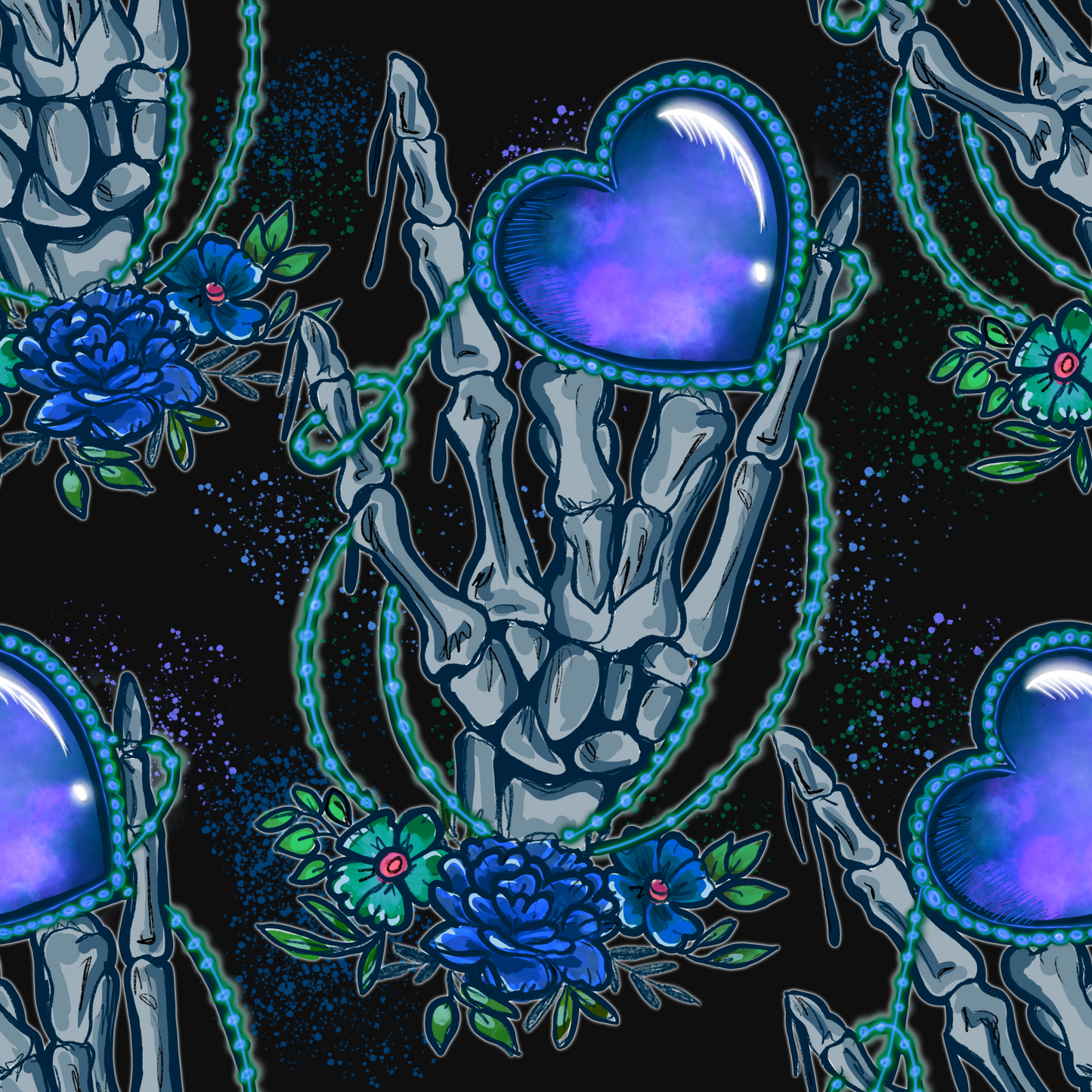 ASL Love Skele- Teal