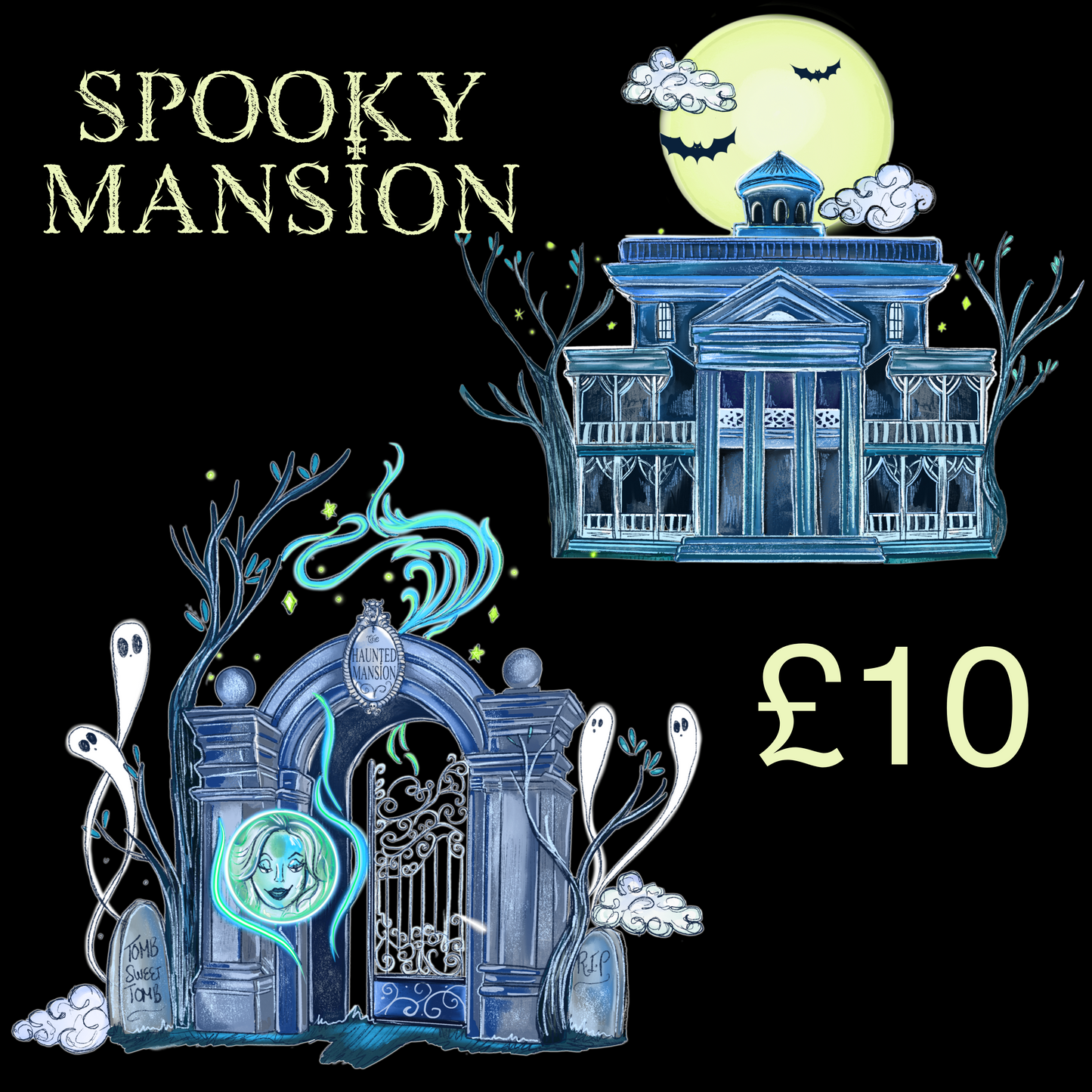 Spooky mansion sub set - blue