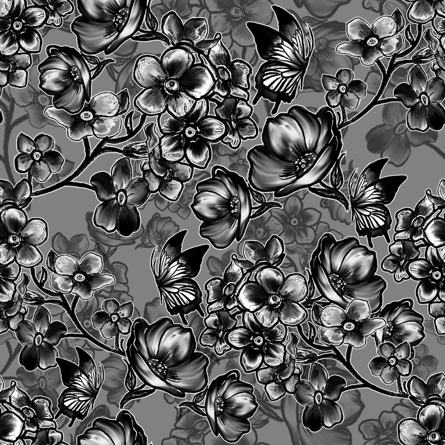 Floral B&W
