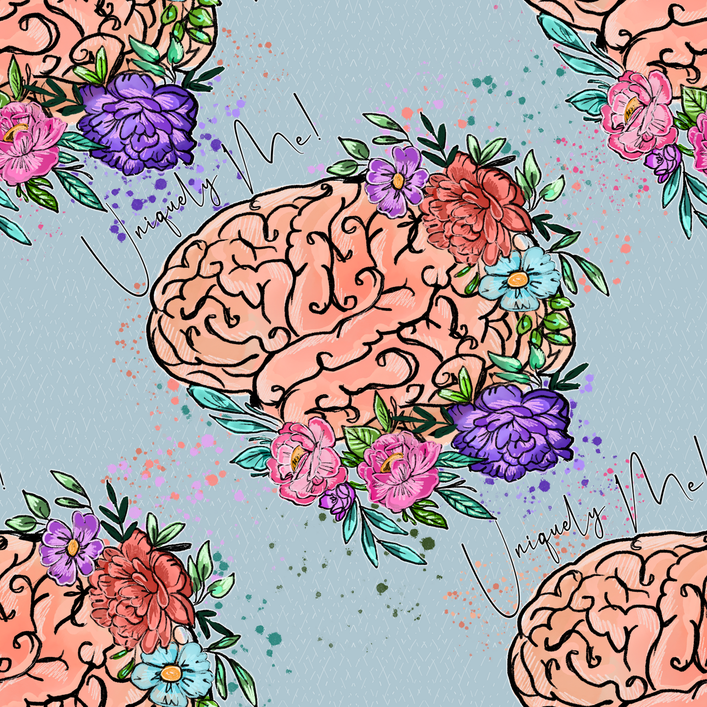 Uniquely Me Floral- Dusty Blue