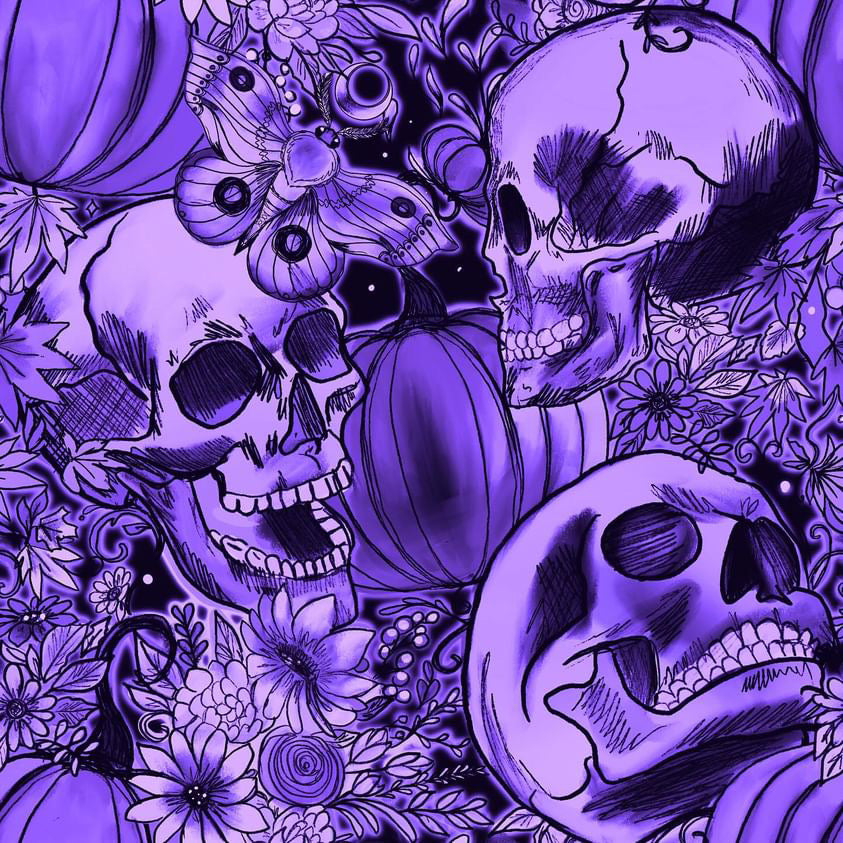 Fall skulls purple