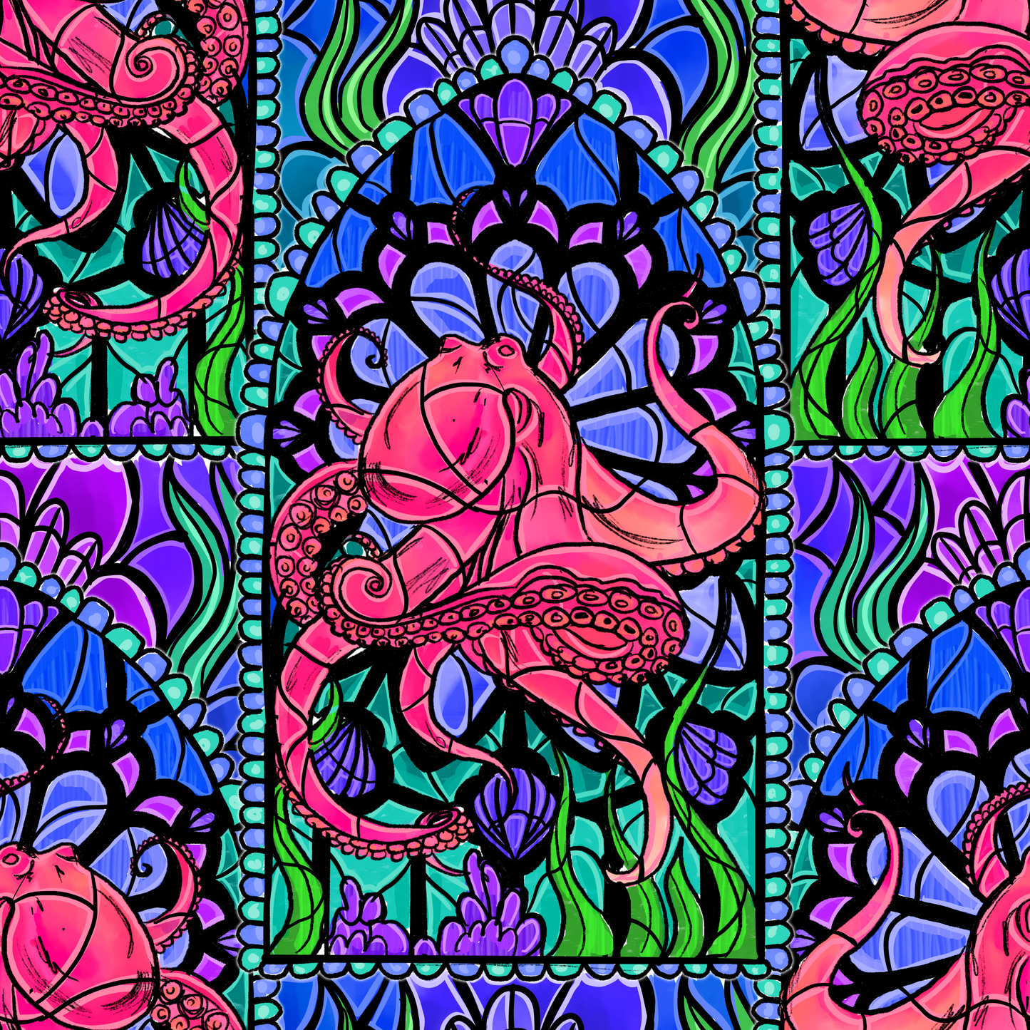 Stainglass Octopus 2