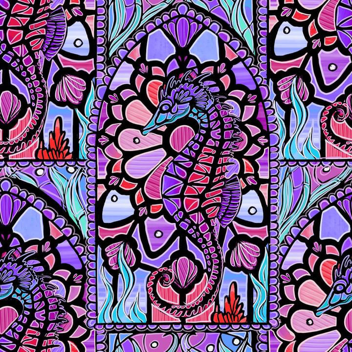 Stainglass Seahorse 3