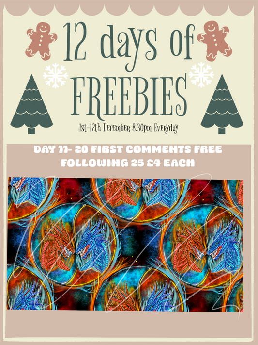 11/12 DAYS OF FREEBIES- fire & Ice Dragons