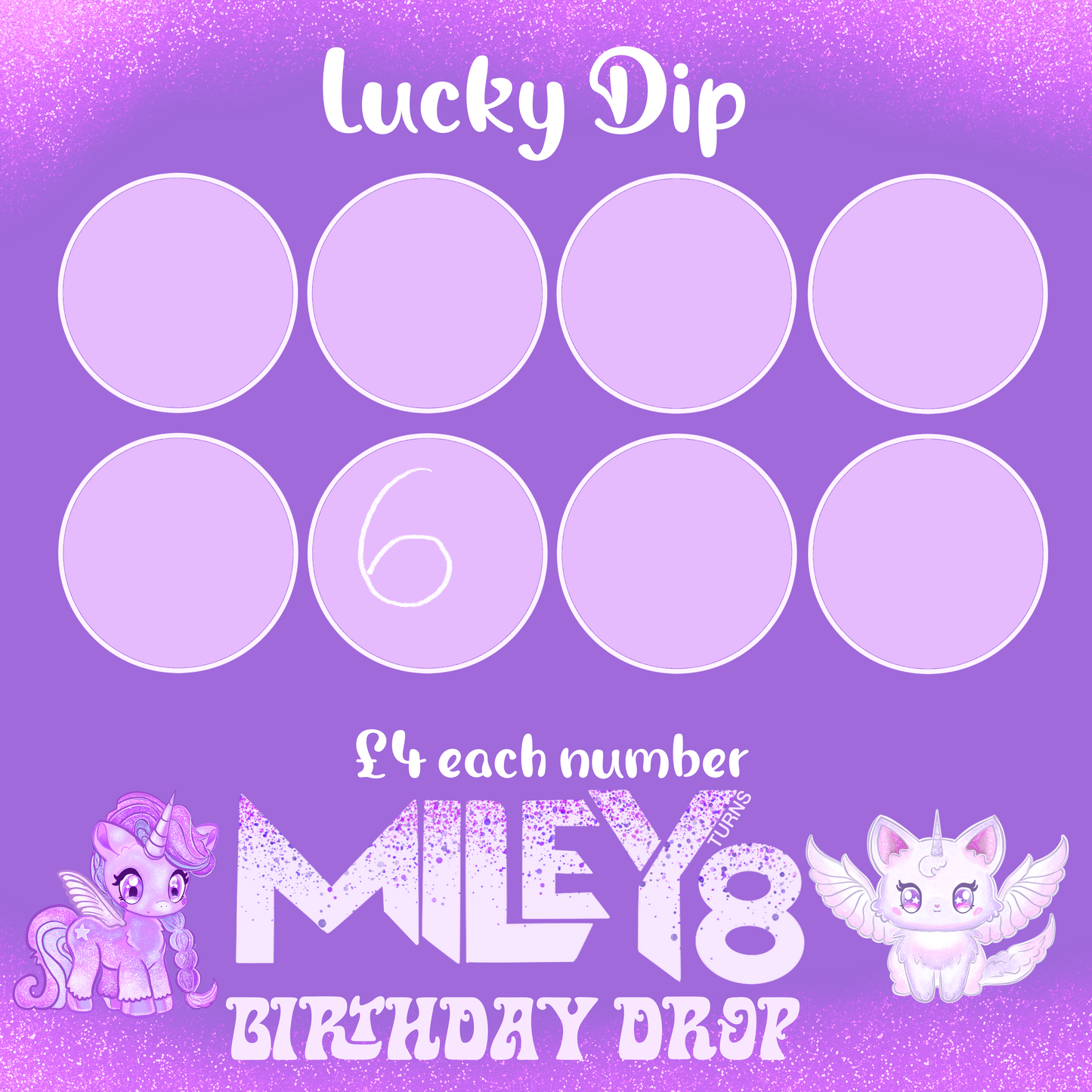 Miley turns 8 lucky dip