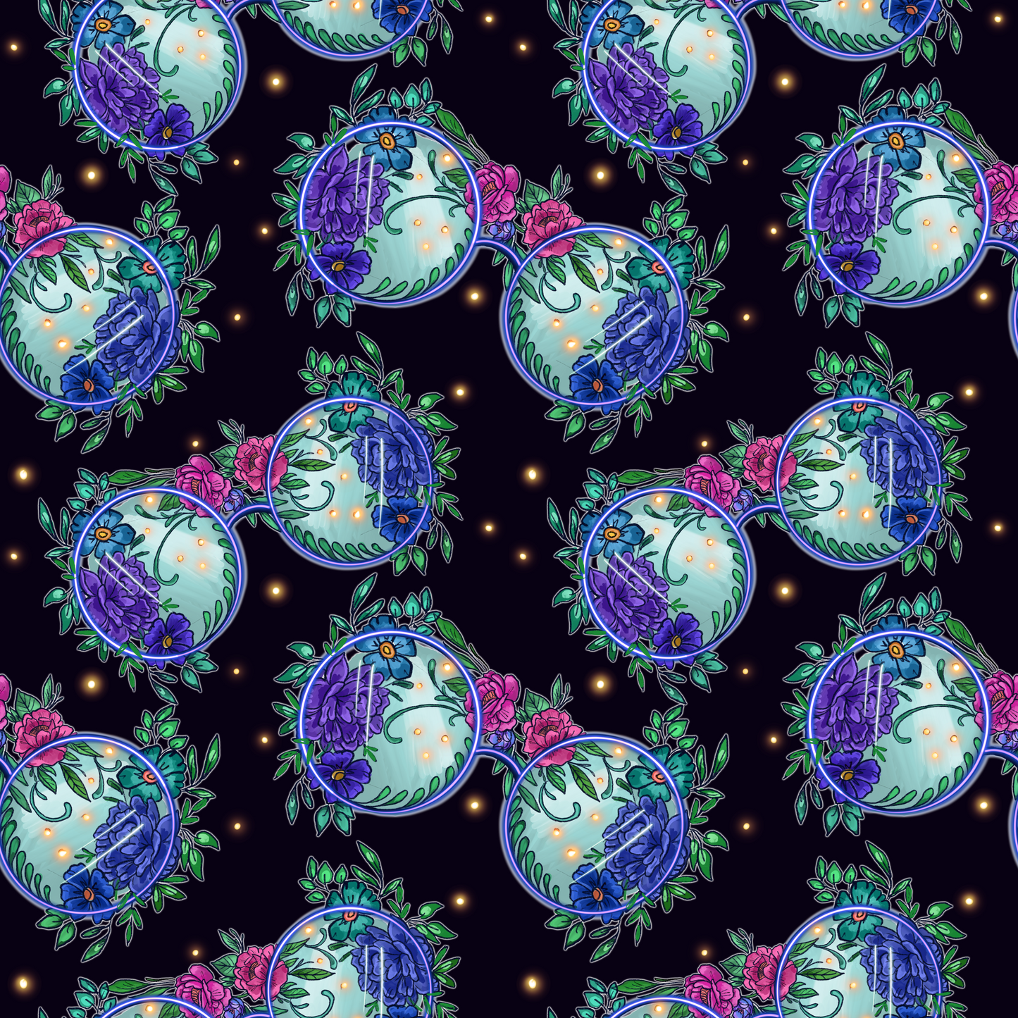 Glasses Floral- Green