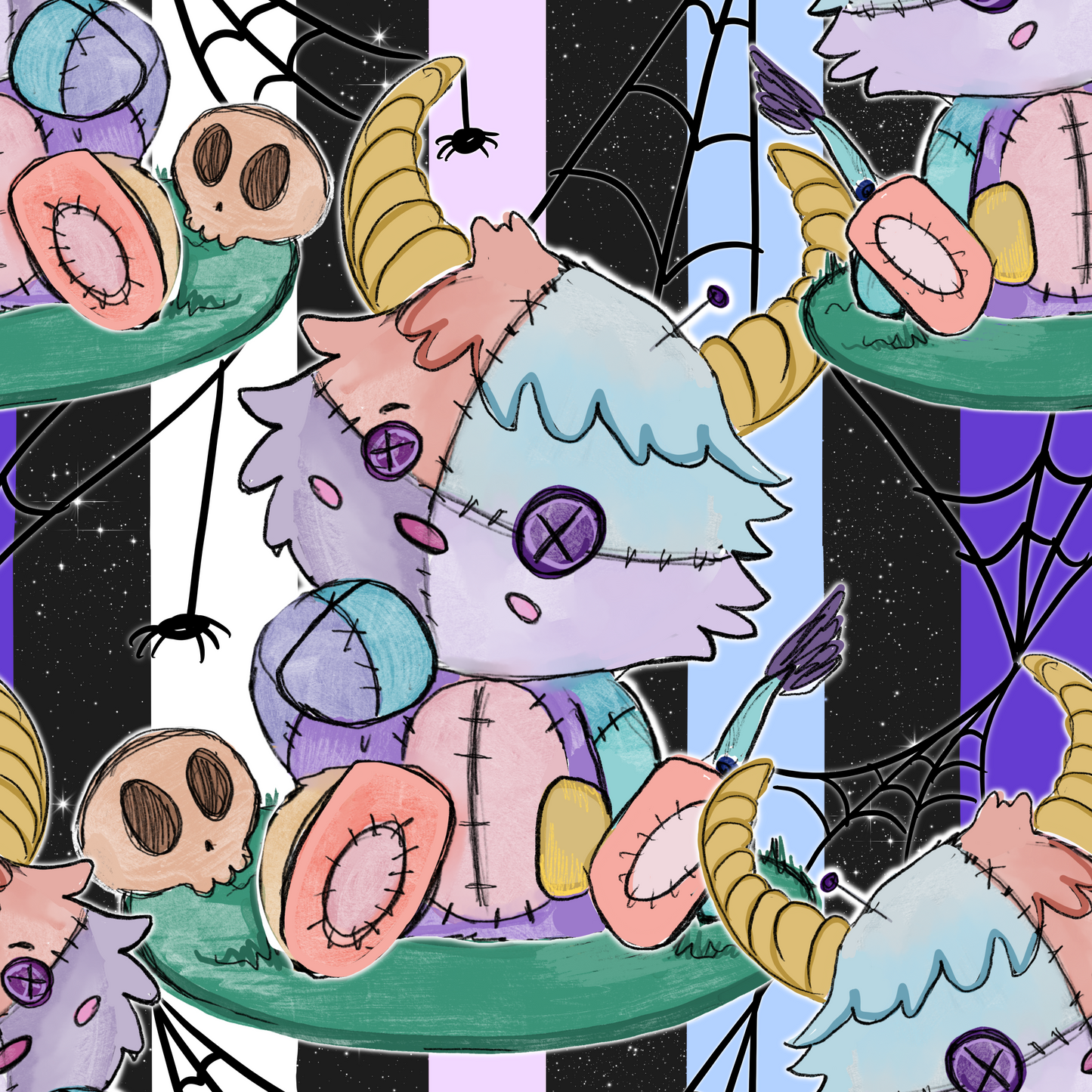 Ostomy Bag Highland Cow Voodoo- Stripes