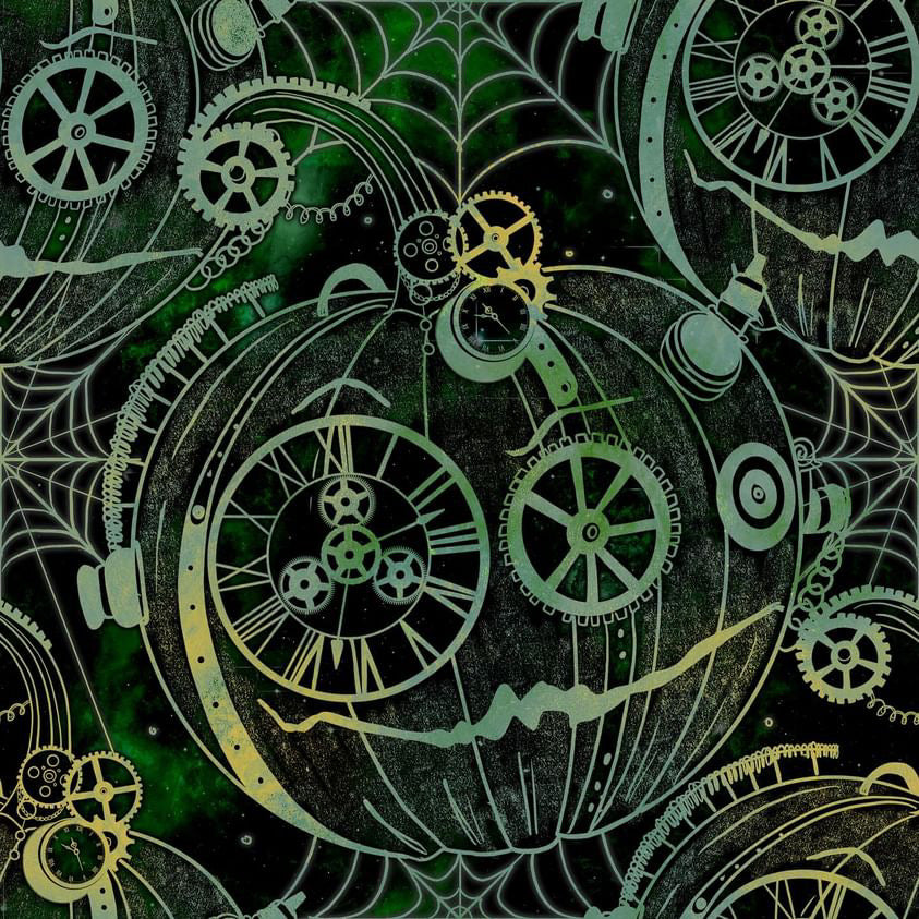 Steampunk pumpkin green