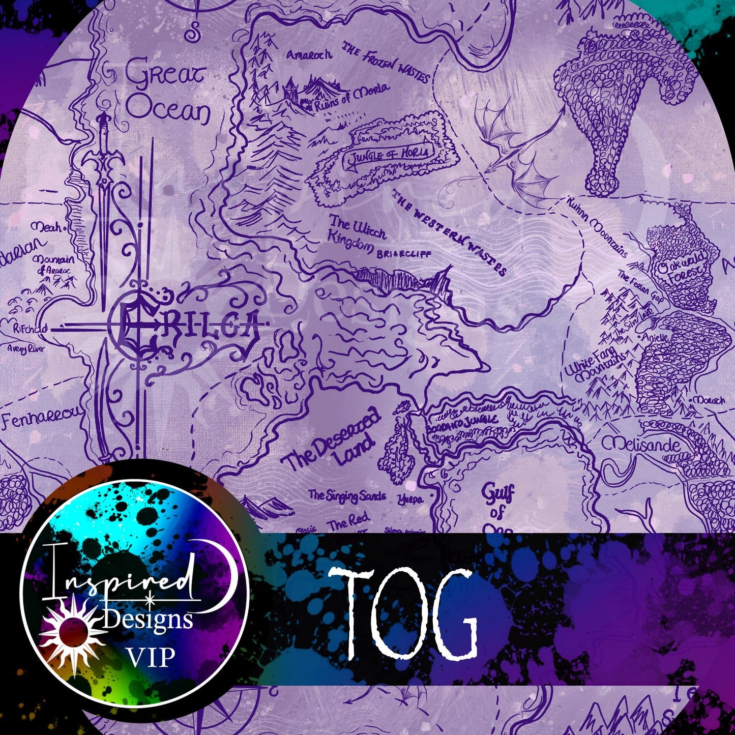 TOG- Maps & floral Dragon