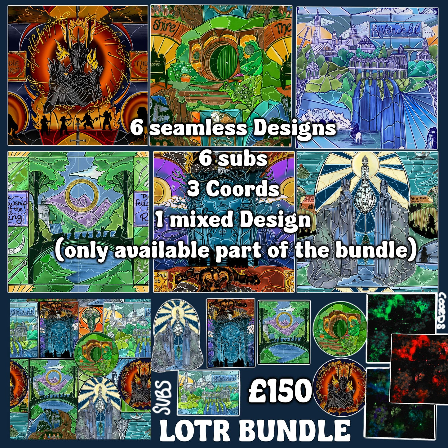 Stainedglass Scenes - LOTR PT 1