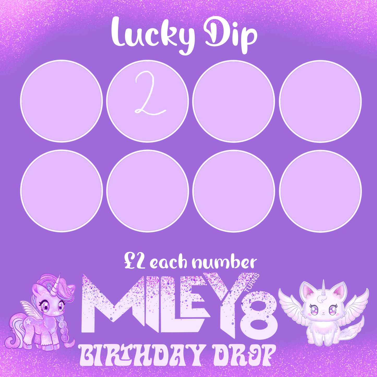 Miley turns 8 lucky dip