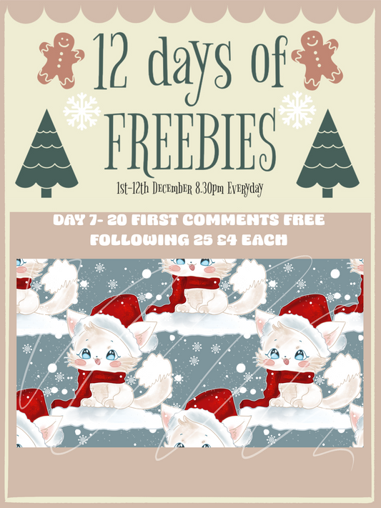 7/12 Days of Freebies- Xmas Kitty