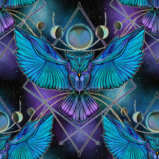Owl bright blue