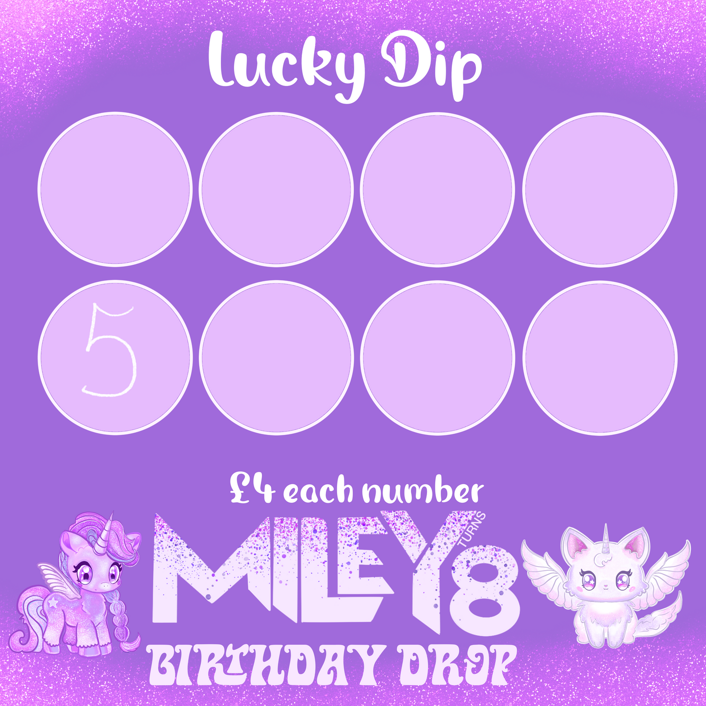 Miley turns 8 lucky dip