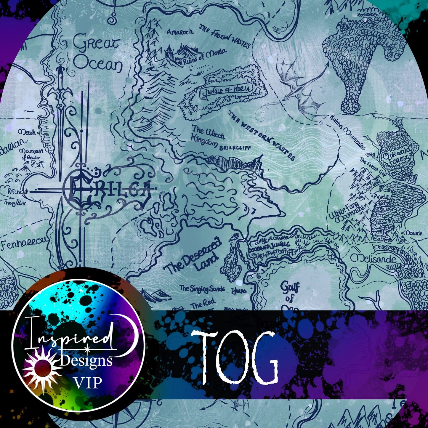 TOG- Maps & floral Dragon