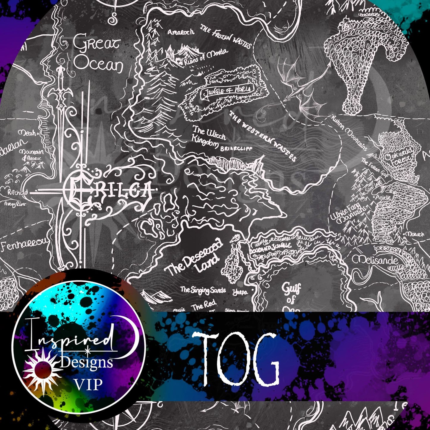 TOG- Maps & floral Dragon