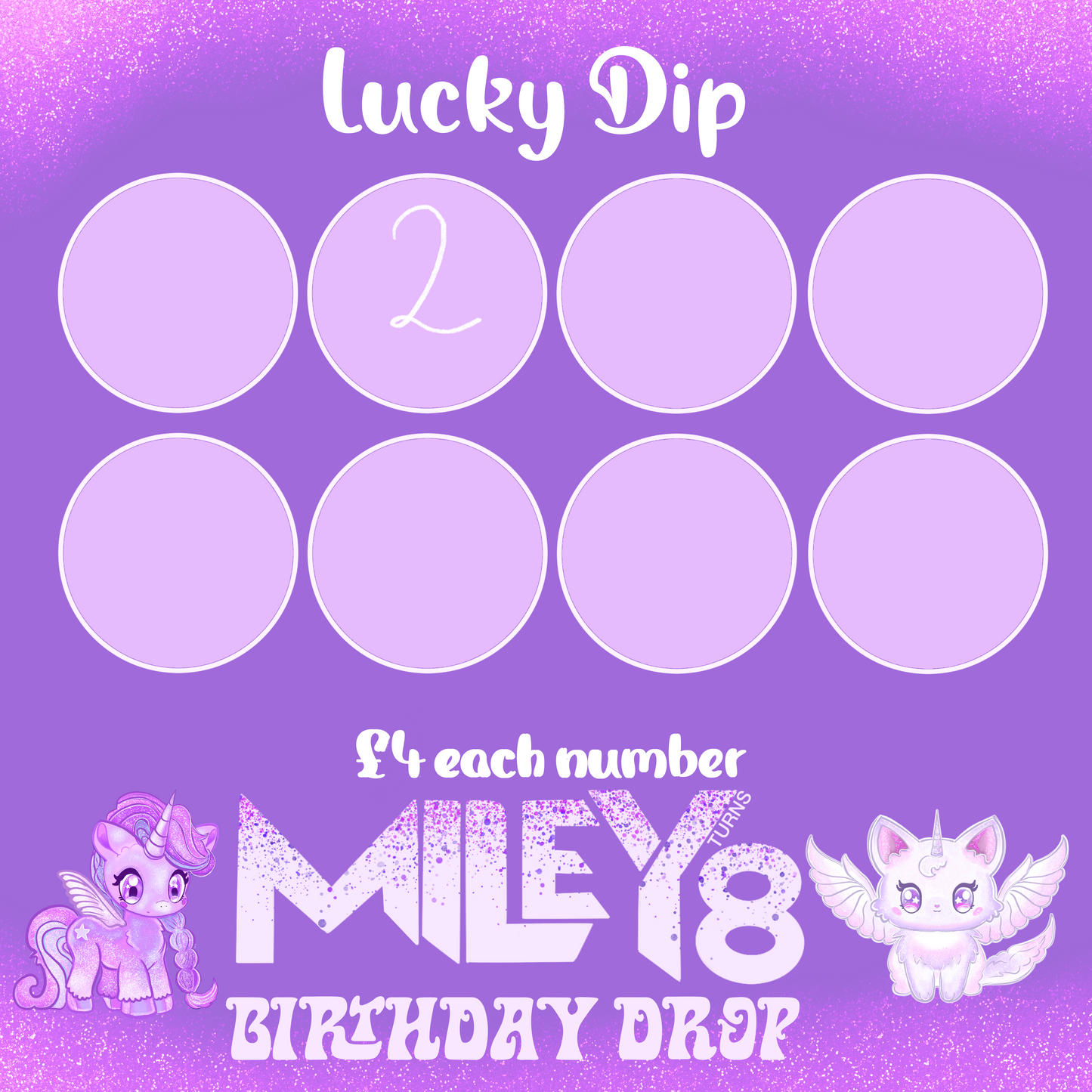 Miley turns 8 lucky dip