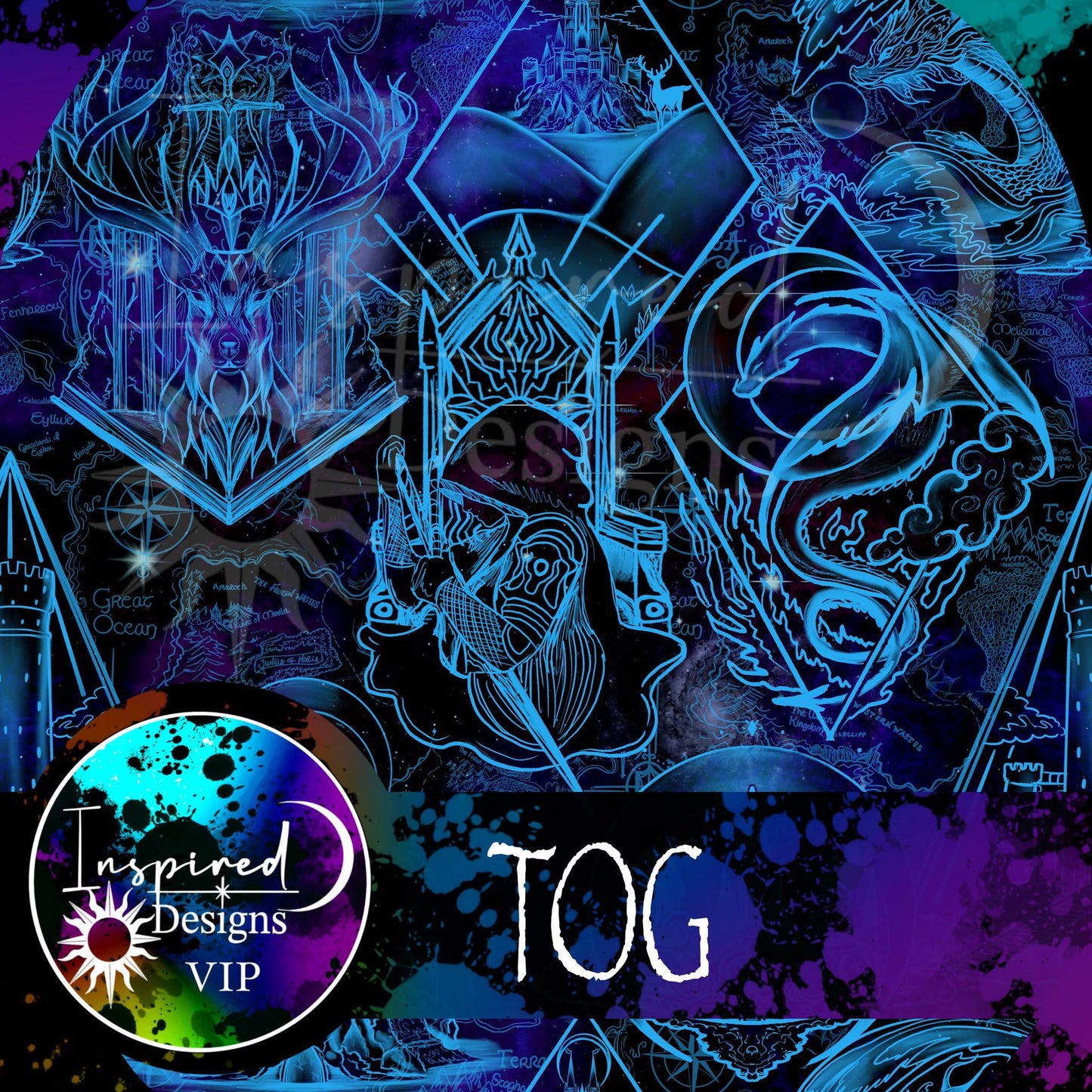 TOG- Maps & floral Dragon