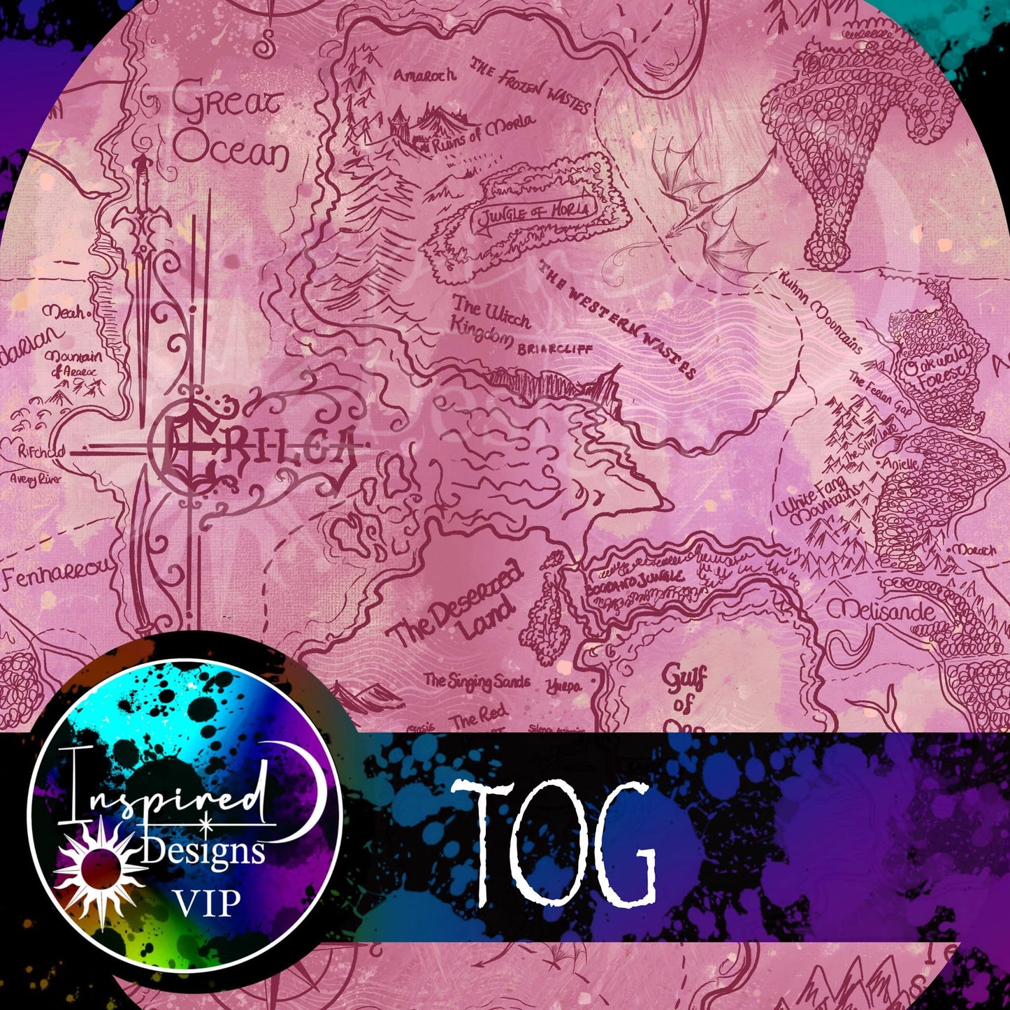 TOG- Maps & floral Dragon