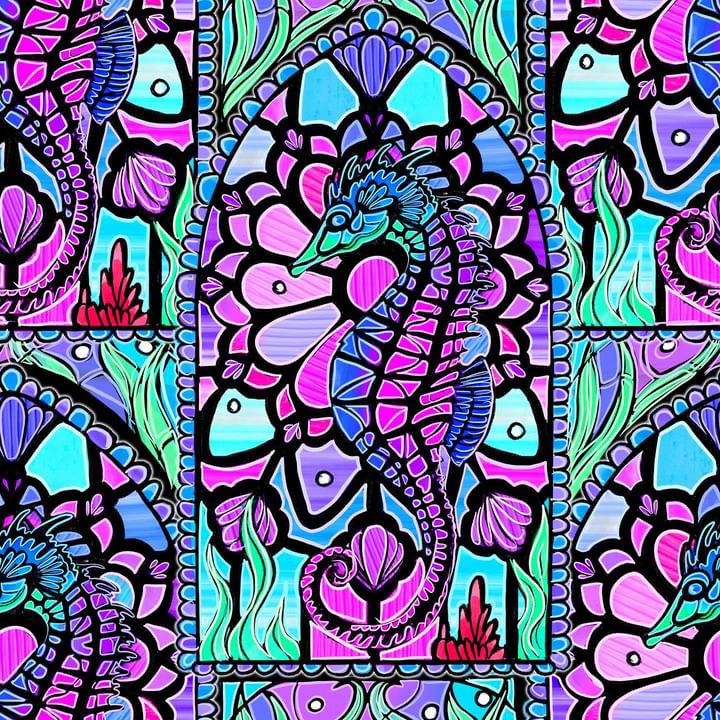 Stainglass Seahorse 2
