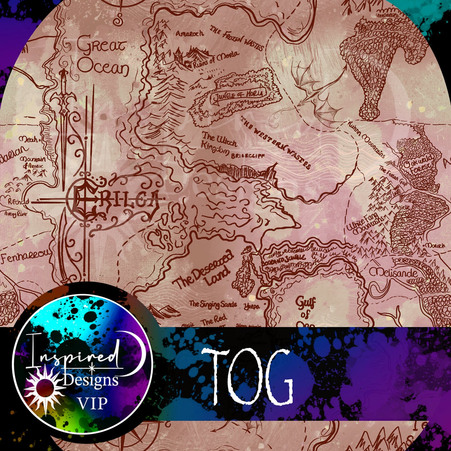 TOG- Maps & floral Dragon