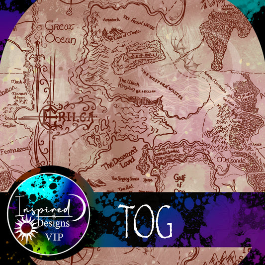 TOG- Maps & floral Dragon