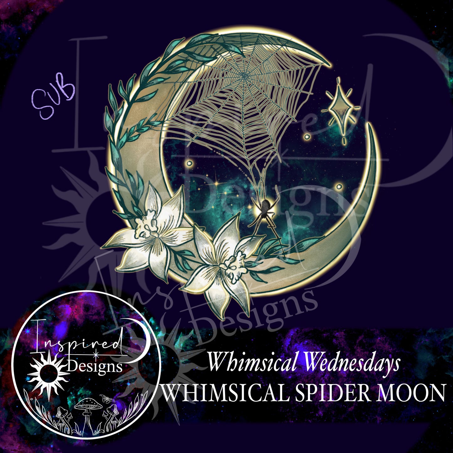 Whimsical Wednesday - Whimsical Spider Moon