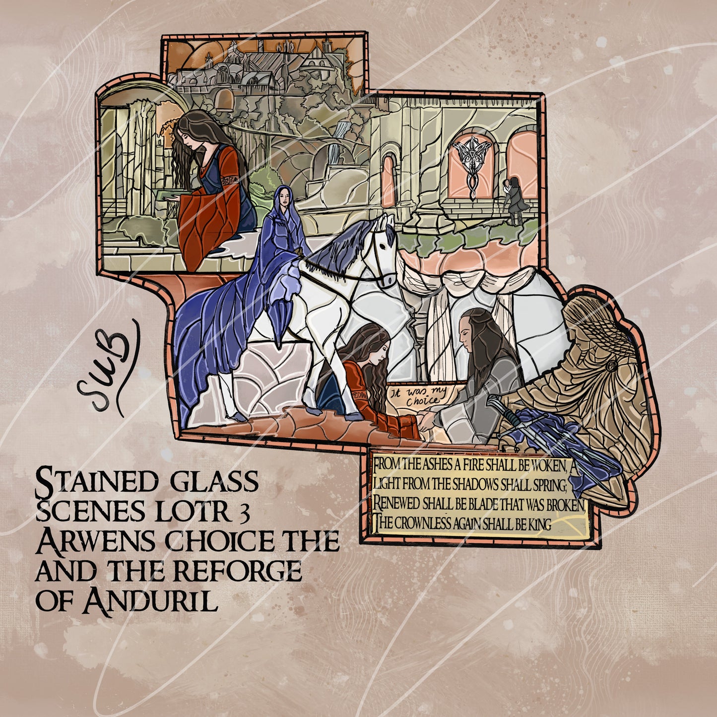Stainedglass Scenes - LOTR PT 3