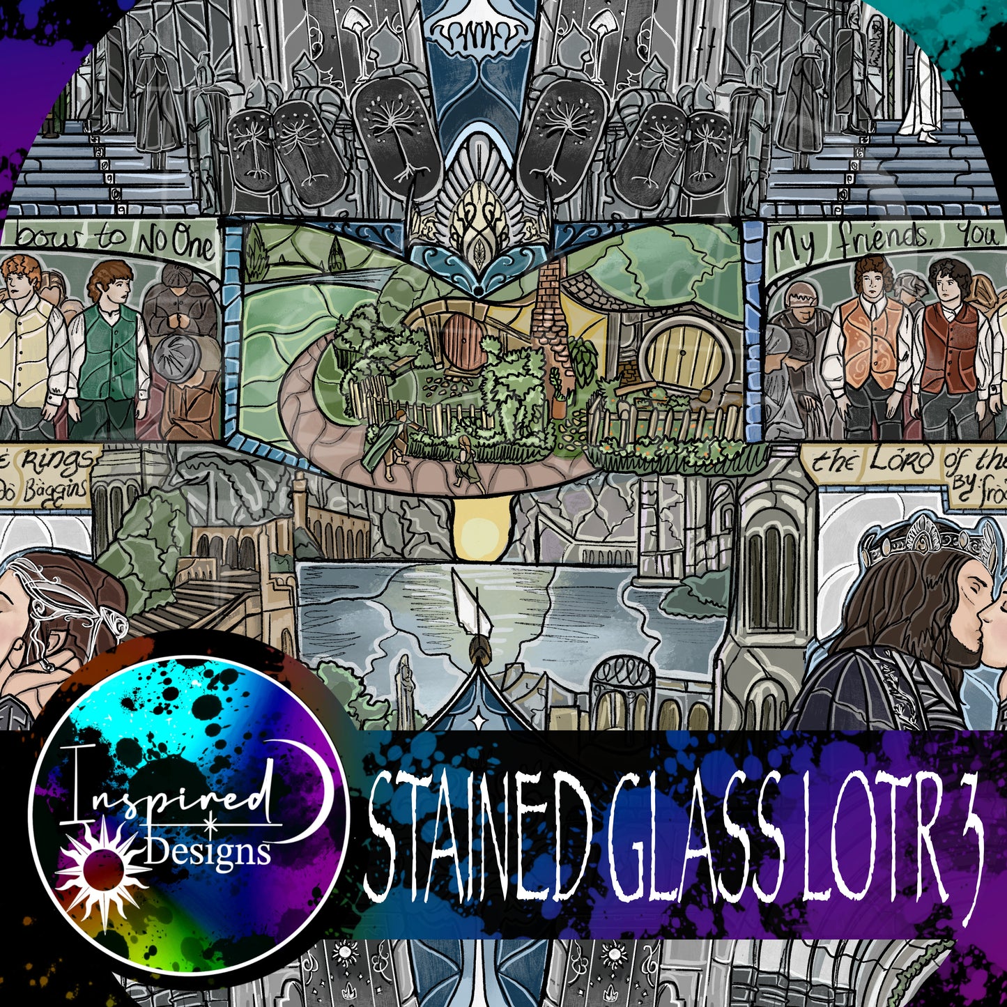 Stainedglass Scenes - LOTR PT 3