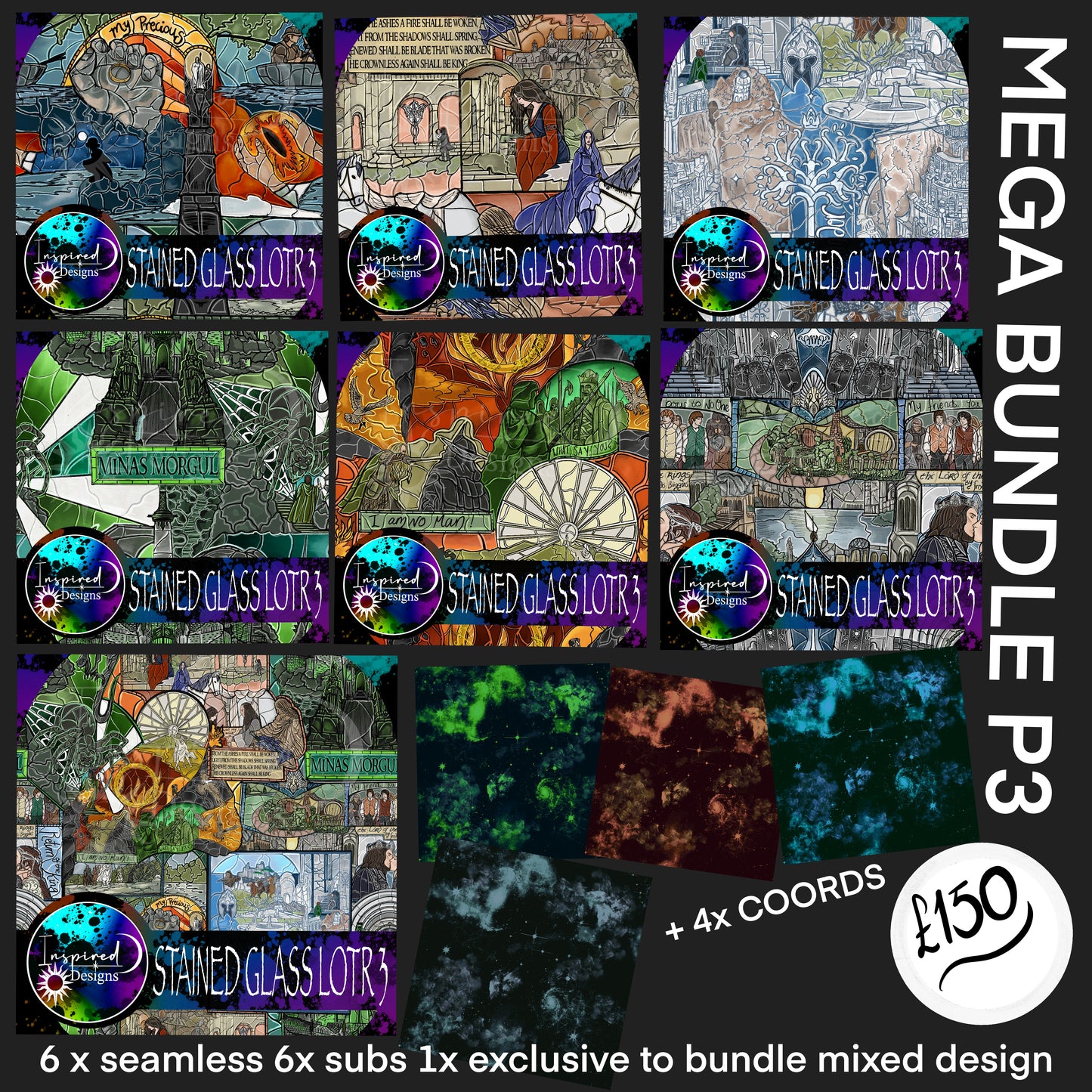 Stainedglass Scenes - LOTR PT 3