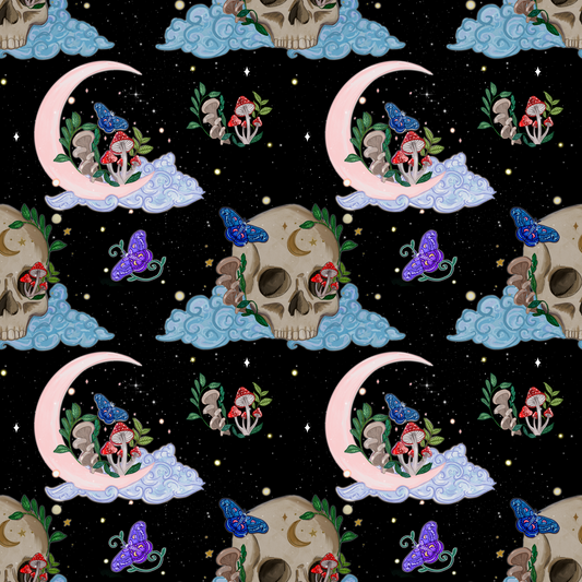 Cottagecore Skull and Moon